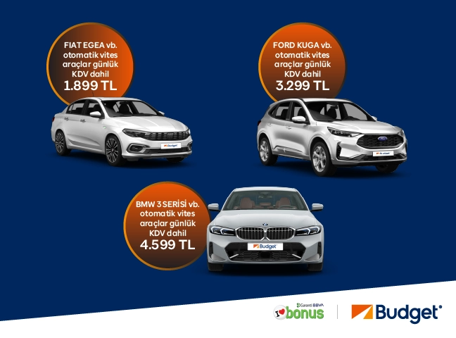 Garanti BBVA Bonus Flaş’lılara Sabit Fiyatla Araç Kiralama Avantajı Budget’tan!
