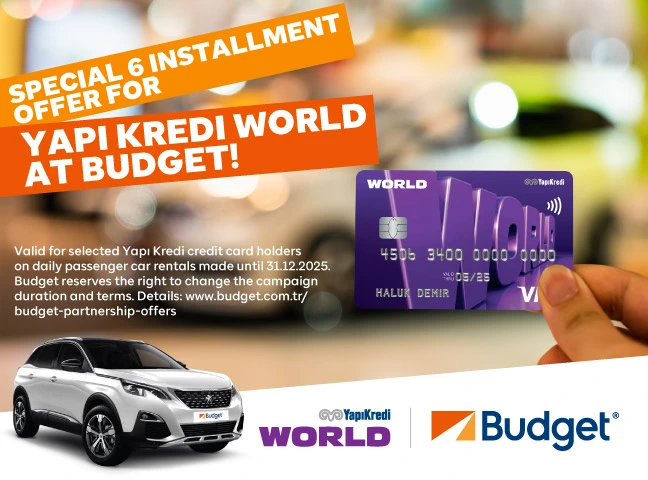 Up to 6 Interest-Free Installments with Yapı Kredi at Budget!