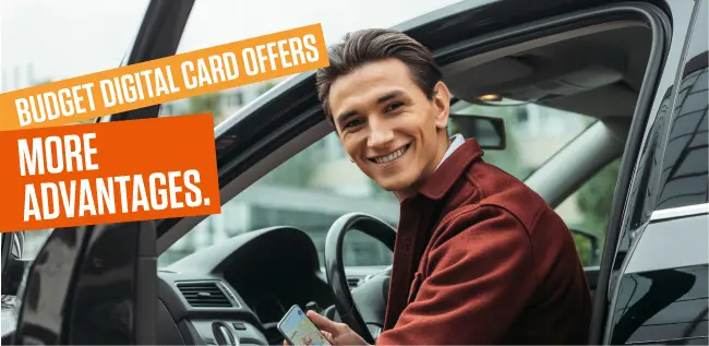 <strong>Get your Digital Card now, collect points and don&#39;t miss out on your advantages</strong><br />
<br />
With your Budget Digital Card, start experiencing the freedom on the roads with a 30% discount on every rental and the advantage of 1 day of free rental in addition to your 10-day rental.<br />
<br />
For detailed information, you can contact us at <u><a href="tel:444 4 722">444 4 722</a></u>.<br />
<br />
<strong>Rental Conditions:</strong><br />
&nbsp;
<ol>
	<li>Budget Digital Card offers the customer a complimentary 1-day rental right following a 10-day rental.</li>
	<li>Once Budget Digital Card is identified, no physical card will be provided to the customer, Just mention your request that you want to become a Budget Digital Card member during the transactions before the rental. The office supervisor will guide you as required.</li>
	<li>Budget Digital Card is not a physical card.</li>
	<li>You may view your rentals and earnings of your Budget Digital Card from this page. You may also receive information from our call center at <u><a href="tel:444 4 722">444 4 722</a></u>.</li>
	<li>Following each Budget Digital Card rental, 0.1 point will be identified to your card account. When the point reward reaches 1 at the end of 10 days of rental, you will have the right for complimentary 1-day rental.</li>
	<li>30% discount is also applied to rentals with Budget Digital Card program.</li>
	<li>Reservation for Budget Digital Card rentals: <u><a href="tel:444 4 722">444 4 722</a></u></li>
	<li>The rentals should be made with Budget Digital Card program to earn complimentary 1 day rental. Any other campaign, corporate or agency rental can not be included in the earnings. Just mention your request to the call center officer that you want to rent through the Budget Digital Card program while making reservation.</li>
	<li>1-day complimentary rental right is earned over the last 2 years based on the rental date. Each earning is deleted at the end of 2 years. Earning Budget Digital Card points will start as of card creation date. The contracts before the card creation date will not be taken into account and no points will be earned from the previous rentals.</li>
	<li>In order to get a complimentary day, your invoice needs to be issued; no complimentary day is provided before invoicing.</li>
	<li>Your complimentary day will be from the group of vehicle that you rent the most in your 10-day rental.</li>
	<li>Customers from web and mobile application can benefit from Budget Digital Card earnings.</li>
	<li>Budget Digital Card can not be used in campaigns providing a discount over 30% including partnerships and agencies.</li>
	<li>Budget General Rental Conditions apply.</li>
	<li>Budget reserves its right to make amendments in the program.</li>
</ol>
